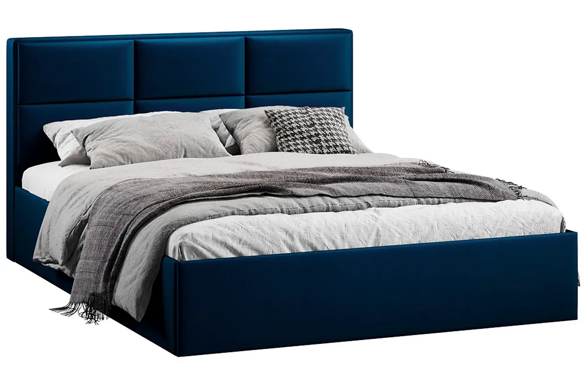 Кровать Стелла с ПМ Тип 1 и заглушиной 160х200 (Велюр/Confetti Blue) - купить в Озерце