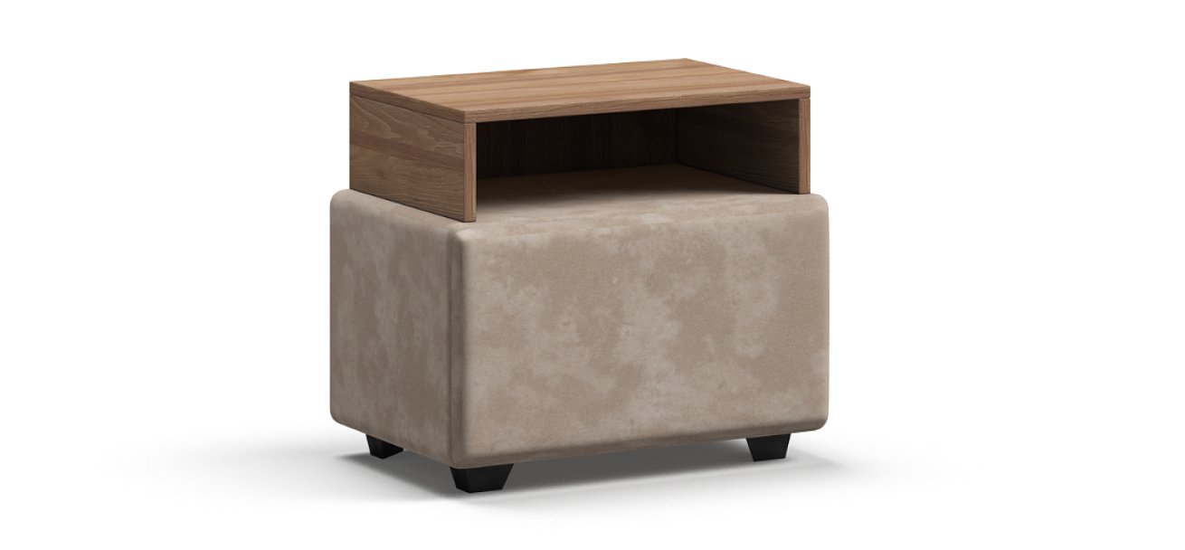 Тумба BOSS Alkantara пепел, Орех Селект — Мебель-центр Озерцо