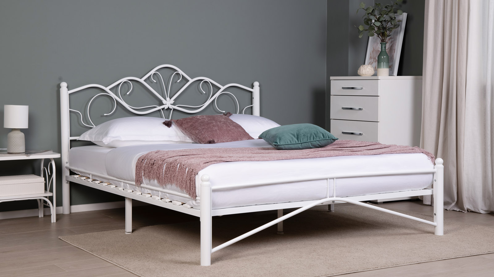 Кровать Luara, цвет белый 140x200 - купить в Озерце