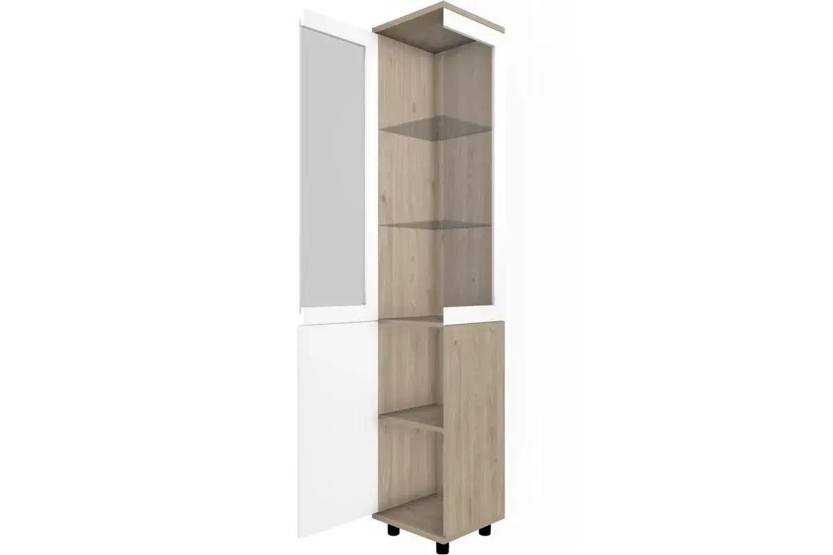 Шкаф многоцелевой ШК-5069-ГС-БГ (Гикори Джексон Светлый/Белый Бриллиант Глянцевый) в мебель-центре Озерцо