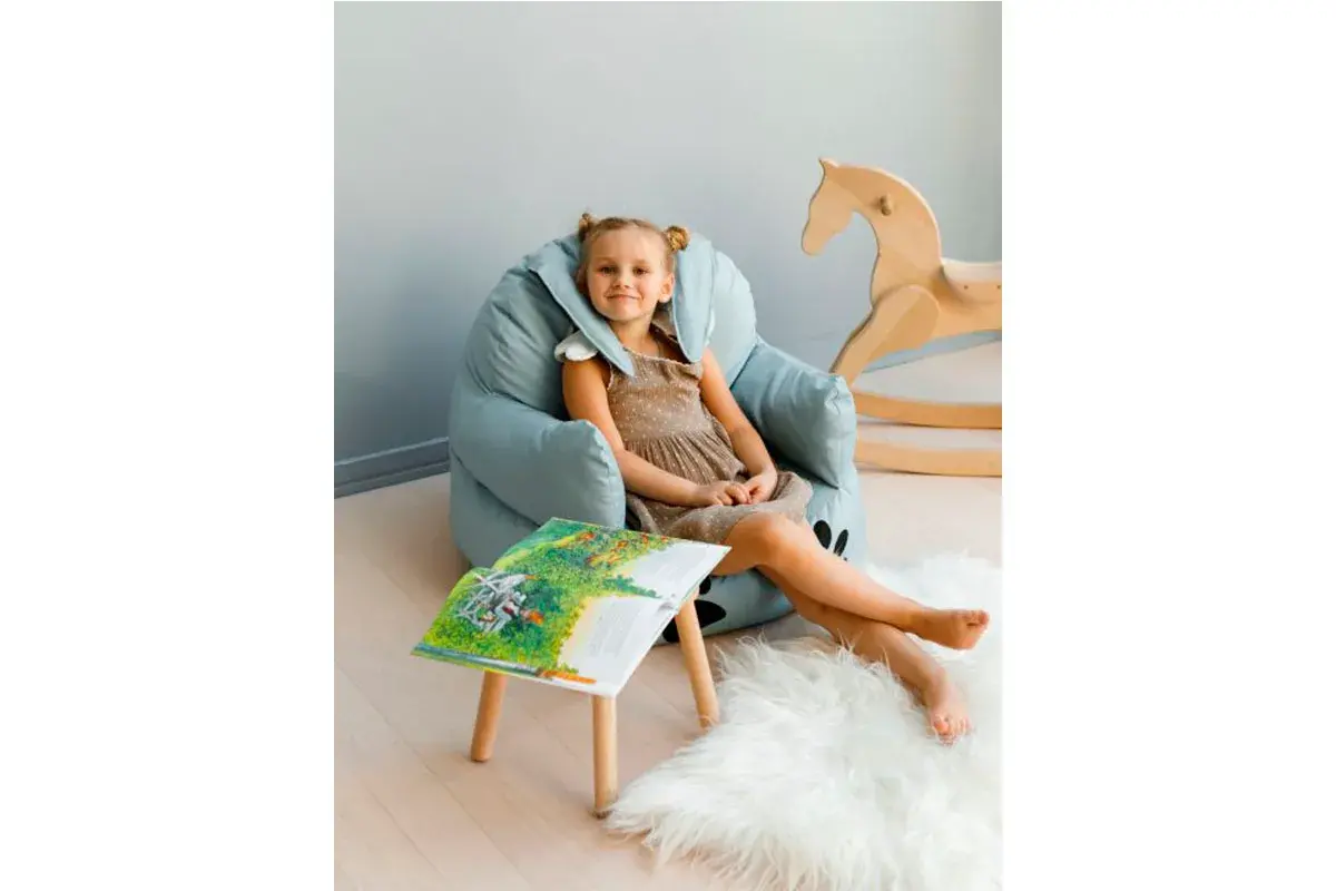 Пуфик Зайчик L Голубой — купить в Озерце