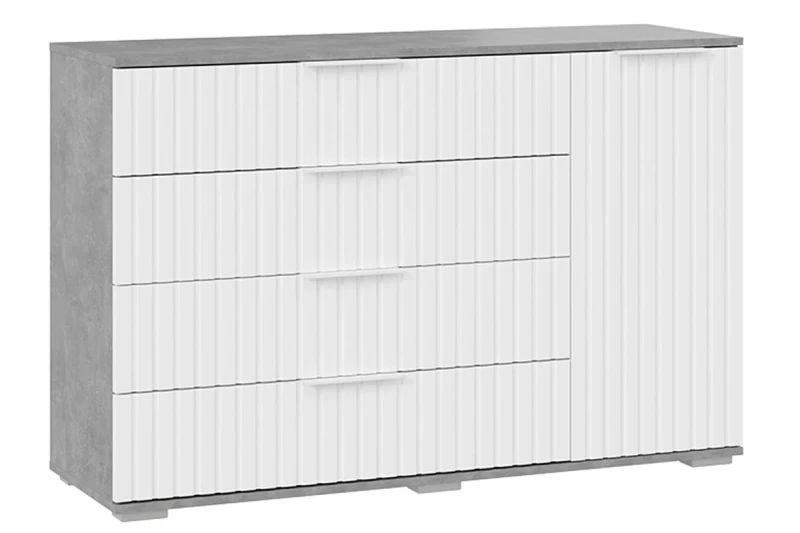 Комод комбинированный Хилтон 402.012.000 (Ателье светлый/Белый матовый) — Мебель-центр Озерцо