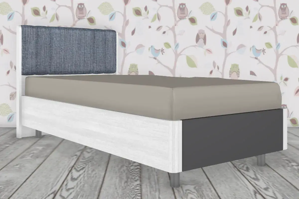 Кровать КР-5015-СЯ-АМ 90х190 (Снежный Ясень/Антрацит Матовый) - купить в Озерце