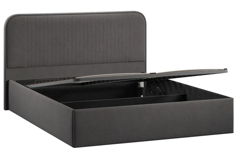 Кровать Тиффани Тип 1 с ПМ и заглушиной 160х200 (Велюр/Графит) - купить в Озерце