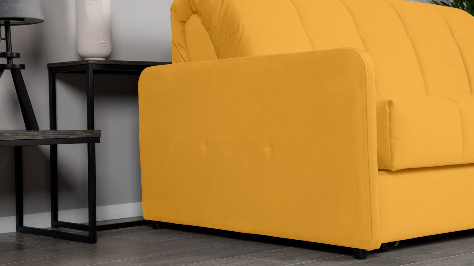 Диван - кровать Domo Pro с узкими подлокотниками, стежка квадрат, ткань Sky Velvet 30 140x216 — купить в Озерце