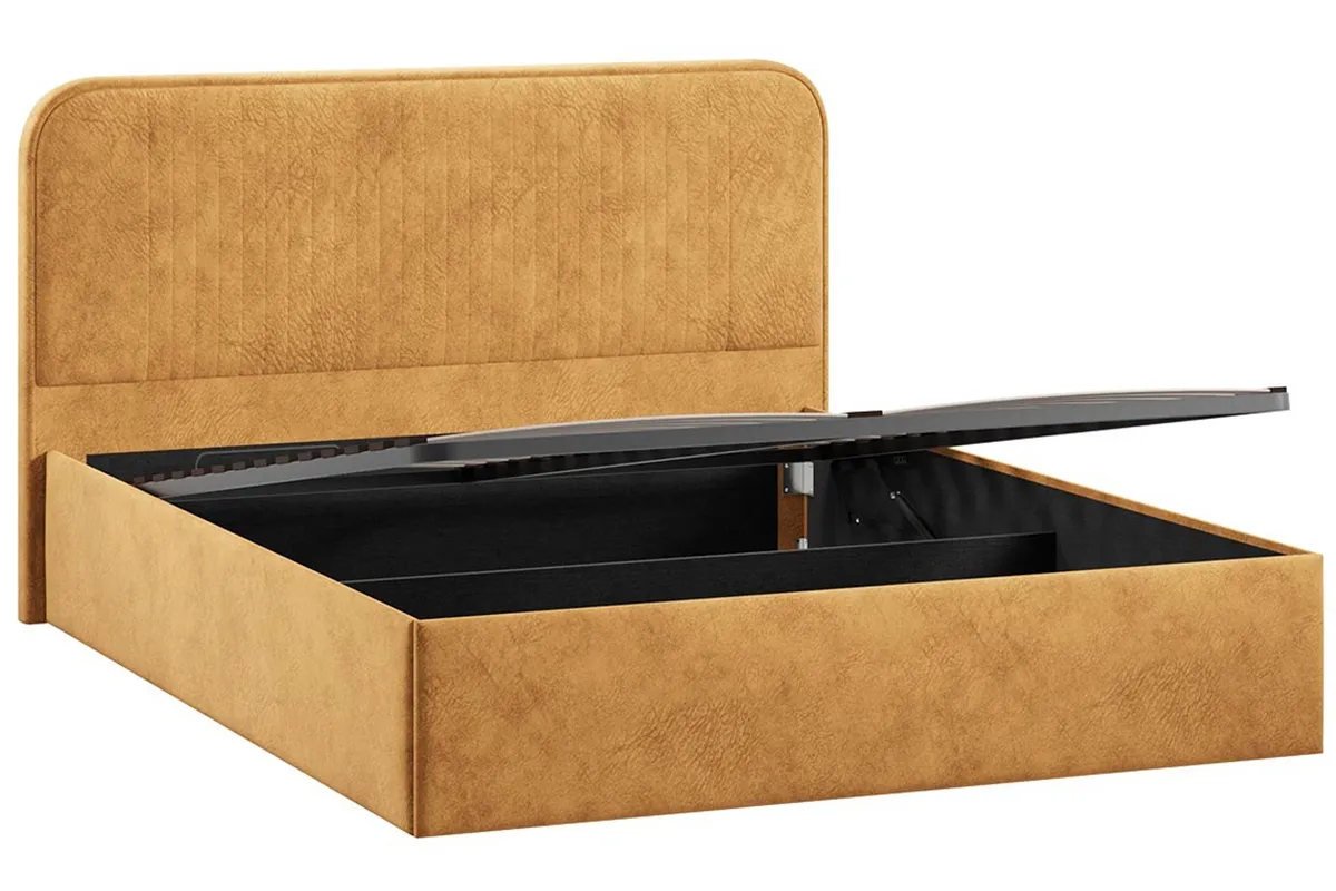 Кровать Тиффани c подъемным механизмом 160х200 Тип 1 (Микровелюр/Wellmart Yellow) - купить в Озерце