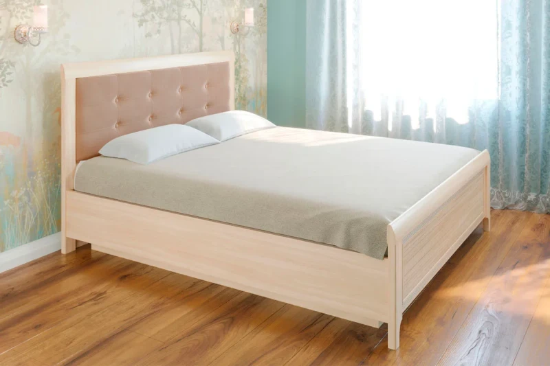 Кровать КР-1033-АС-В 160х200 (Ясень Асахи/Велюр) - купить в Озерце