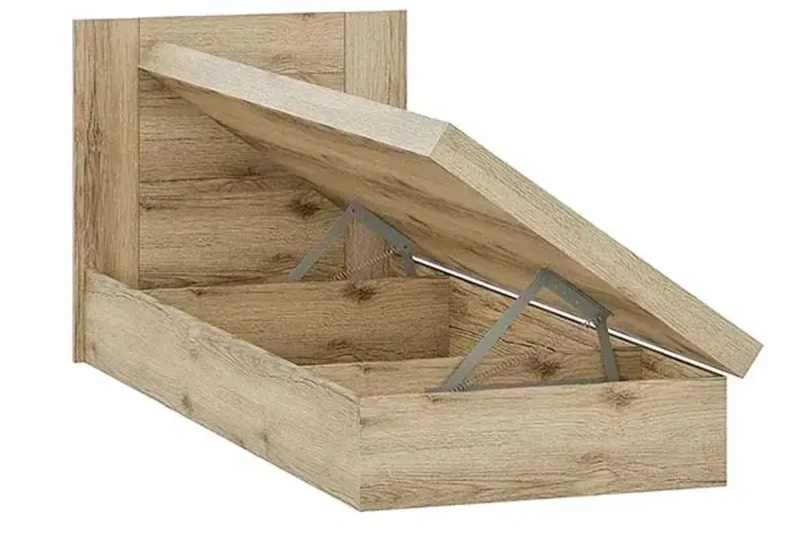 Односпальная кровать Квадро 15 с подъемным механизмом (Дуб Делано Светлый) - купить в Озерце