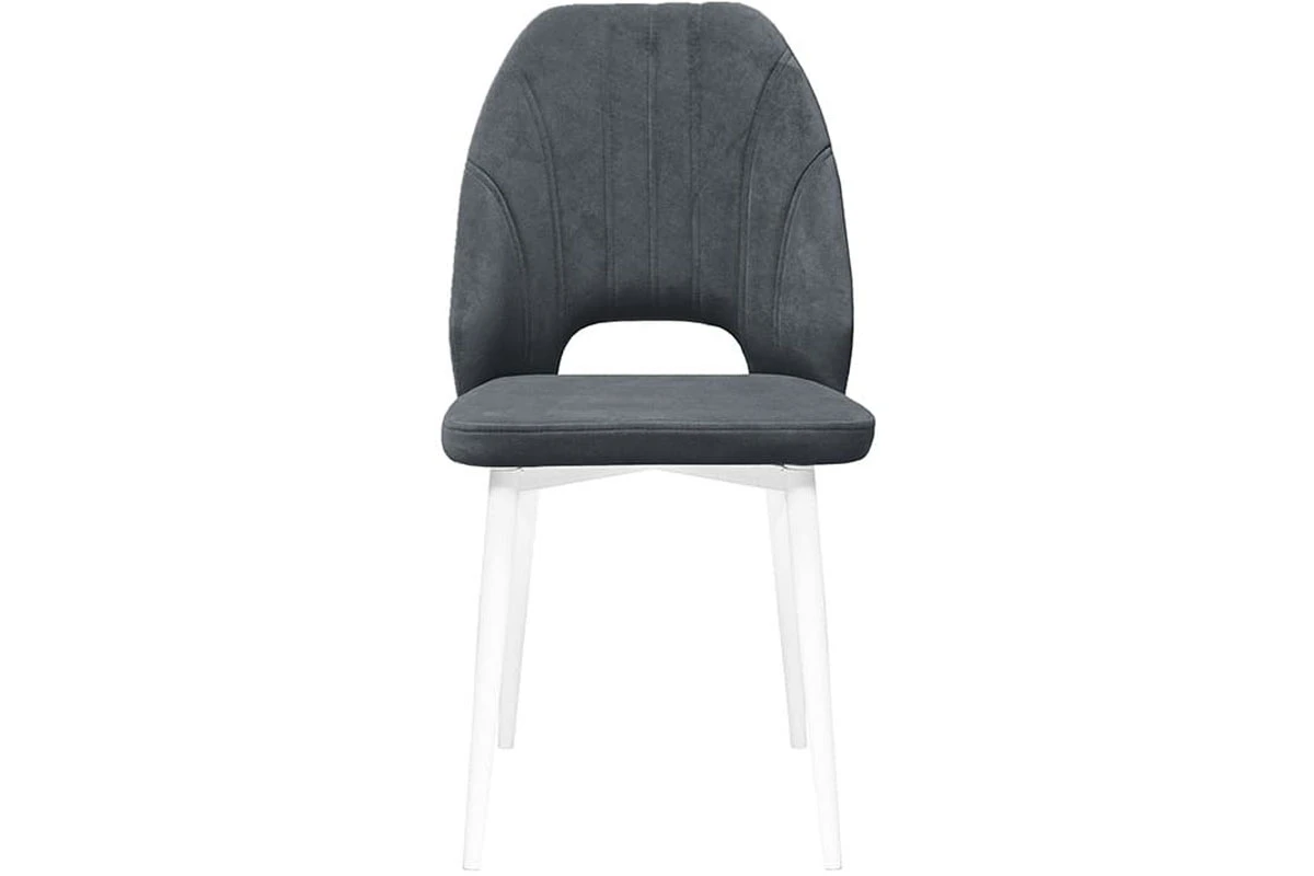 Стул Капри Исп. 2 конус Т2 (Белый муар/Велюр DREAM темно-серый) - купить в Озерце