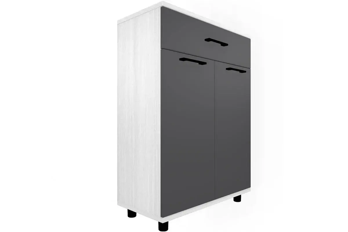 Прихожая Грейс комплект 6 (Снежный Ясень/Антрацит Матовый) — Мебель-центр Озерцо