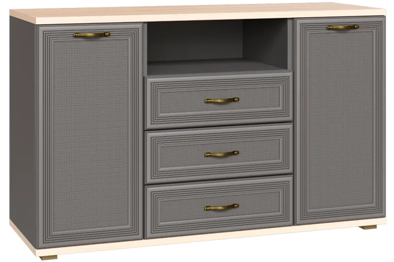 Тумба ТБ-1014-АС-СО (Ясень Асахи/Серый Оникс) — Мебель-центр Озерцо