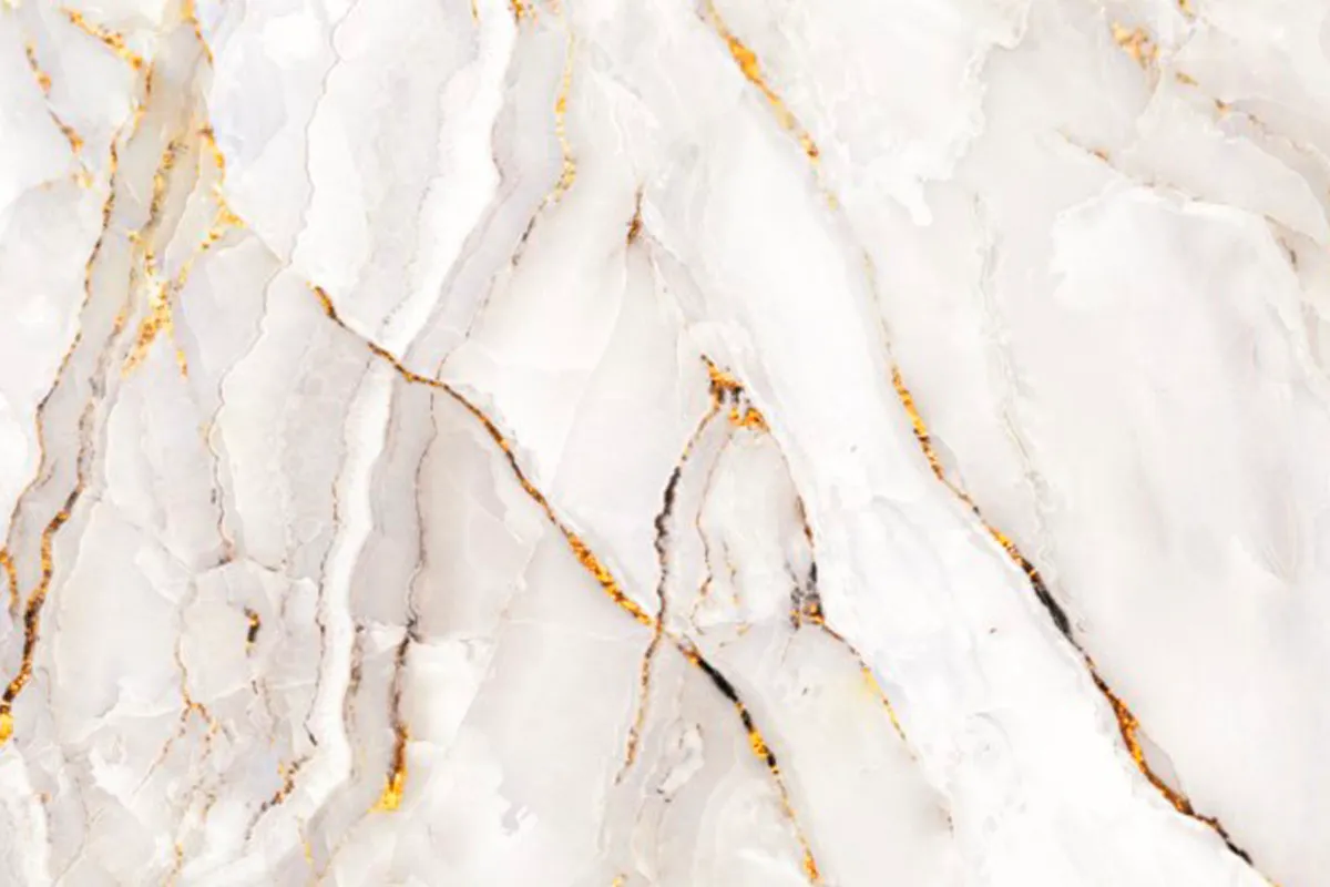 Стол обеденный Комильфо 1200(1800) (ст. №2/Стекло Оптивайт с фотопечатью Аурум/МДФ Черный Кварц /Металл Черный) - купить в Озерце