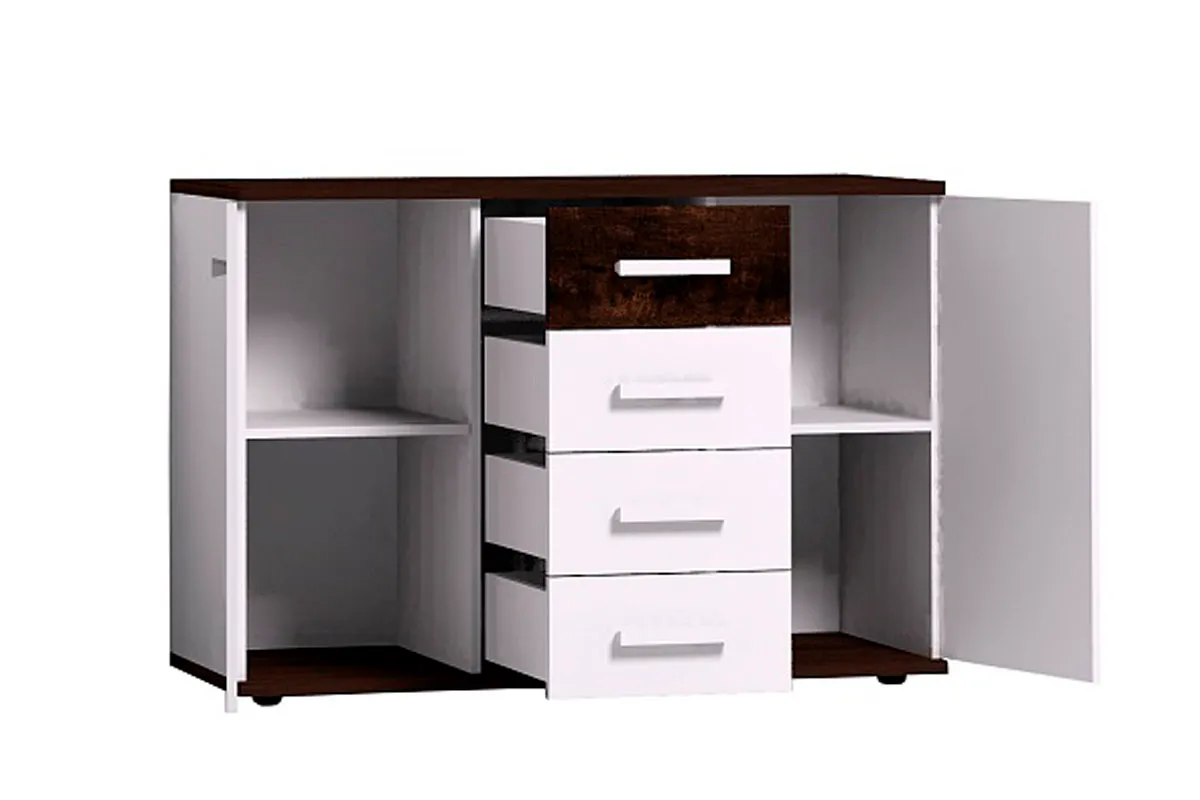 Тумба МЦН Норвуд 5 (Белый/Орех шоколадный/ЛДСП) — Мебель-центр Озерцо