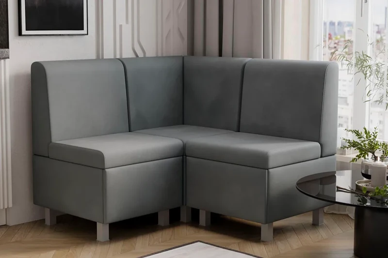 Диван угловой Каир ГН №4 Исп.2 (Велюр Camaro 18/Серый) - купить в Озерце