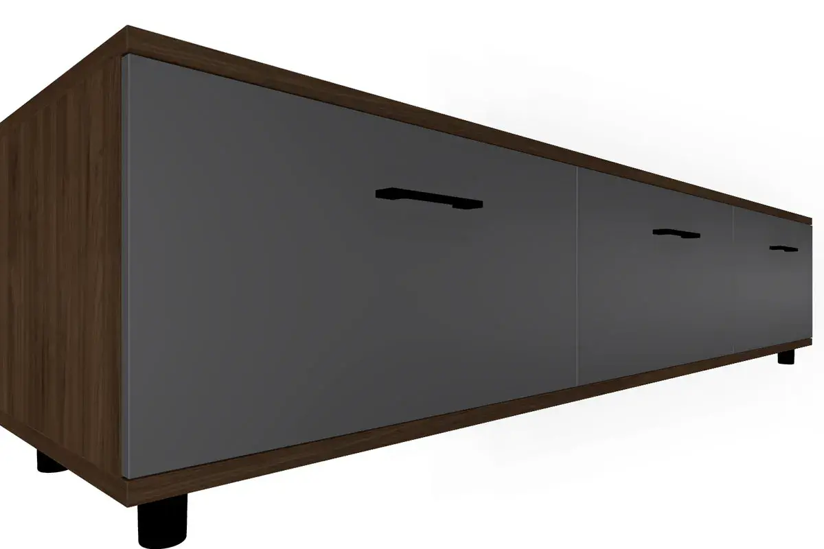 Гостиная Грейс комплект 11 (Гикори Джексон темный/Антрацит Матовый) — Мебель-центр Озерцо