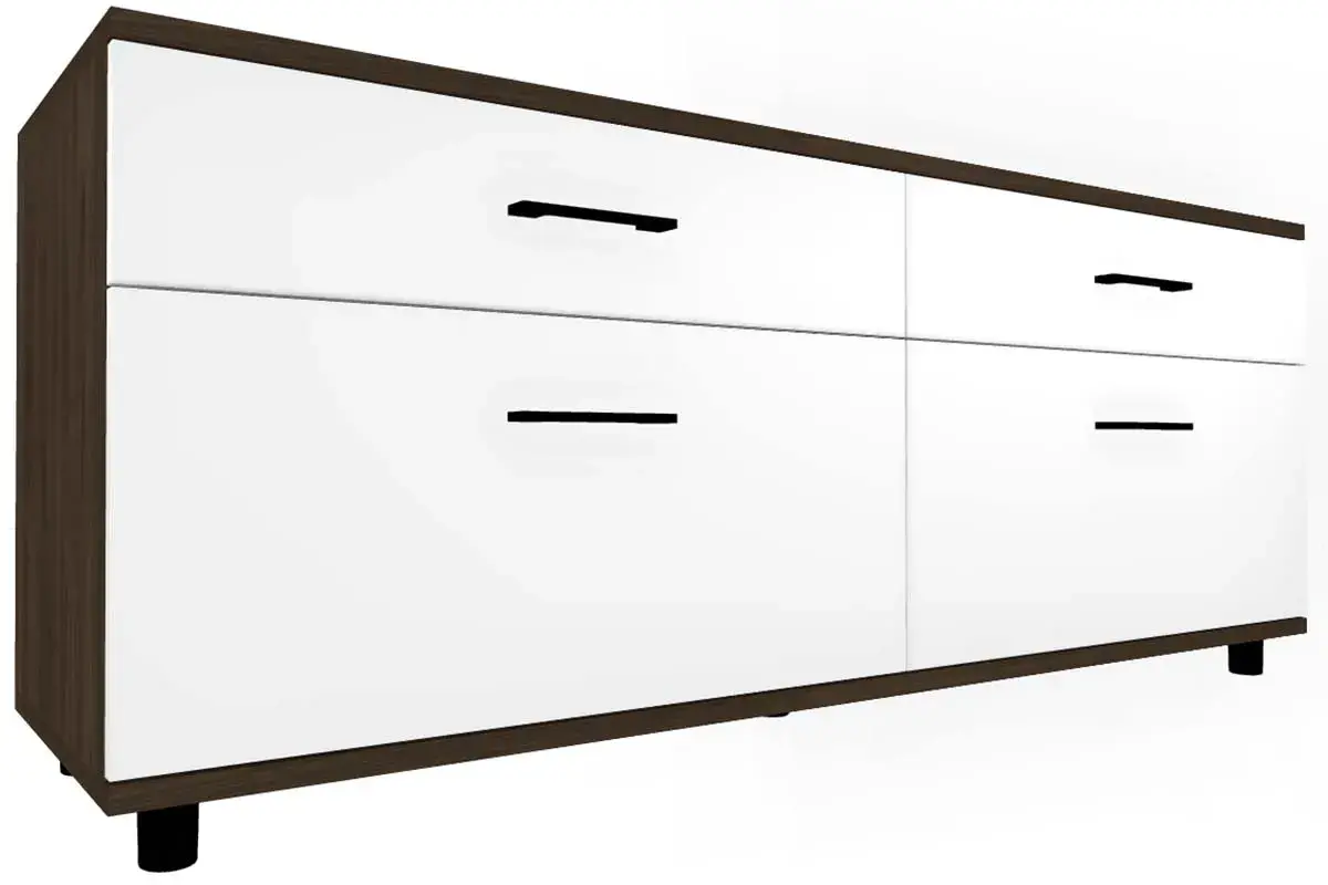 Гостиная Грейс комплект 7 (Гикори Джексон Темный/Белый Бриллиант Глянцевый) — Мебель-центр Озерцо