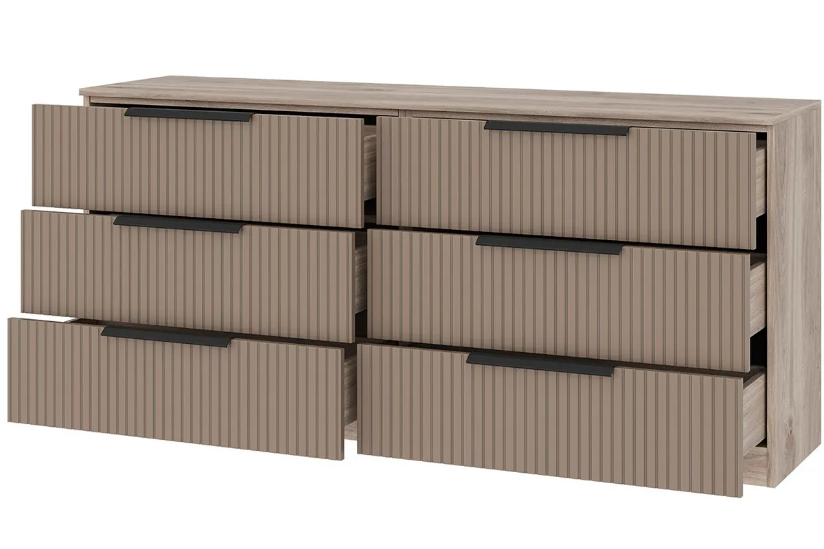 Комод широкий Астория 18 (Дуб кастелло серый / Грей софт) — Мебель-центр Озерцо