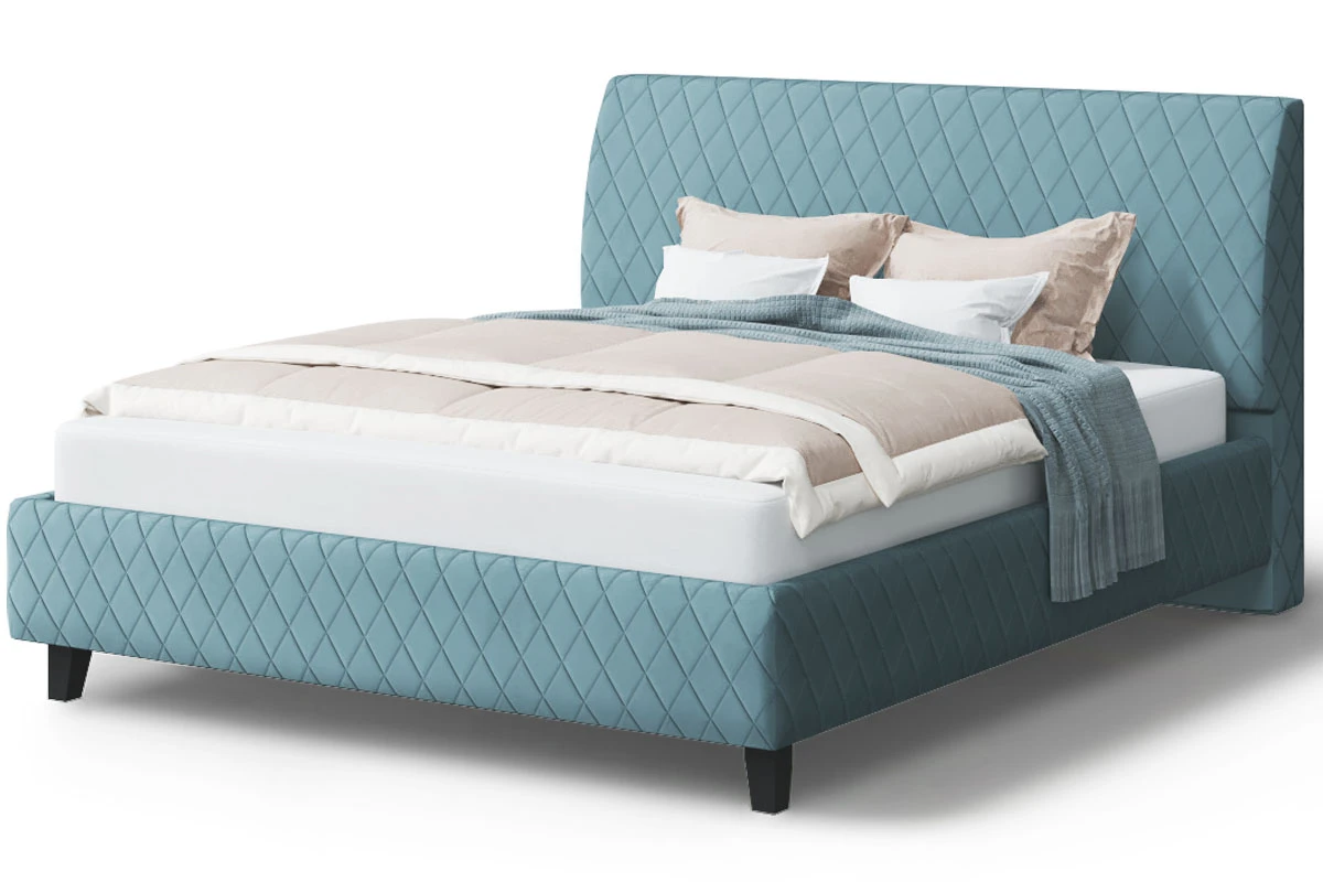 Кровать на опоре Хилтон с ПМ и бельев. ящ 120х200 (Нео 22/Бирюза) - купить в Озерце
