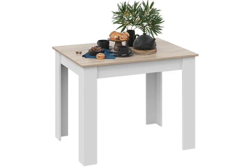 Стол обеденный Промо тип 1 (Белый/Дуб Сонома светлый) - купить в Озерце