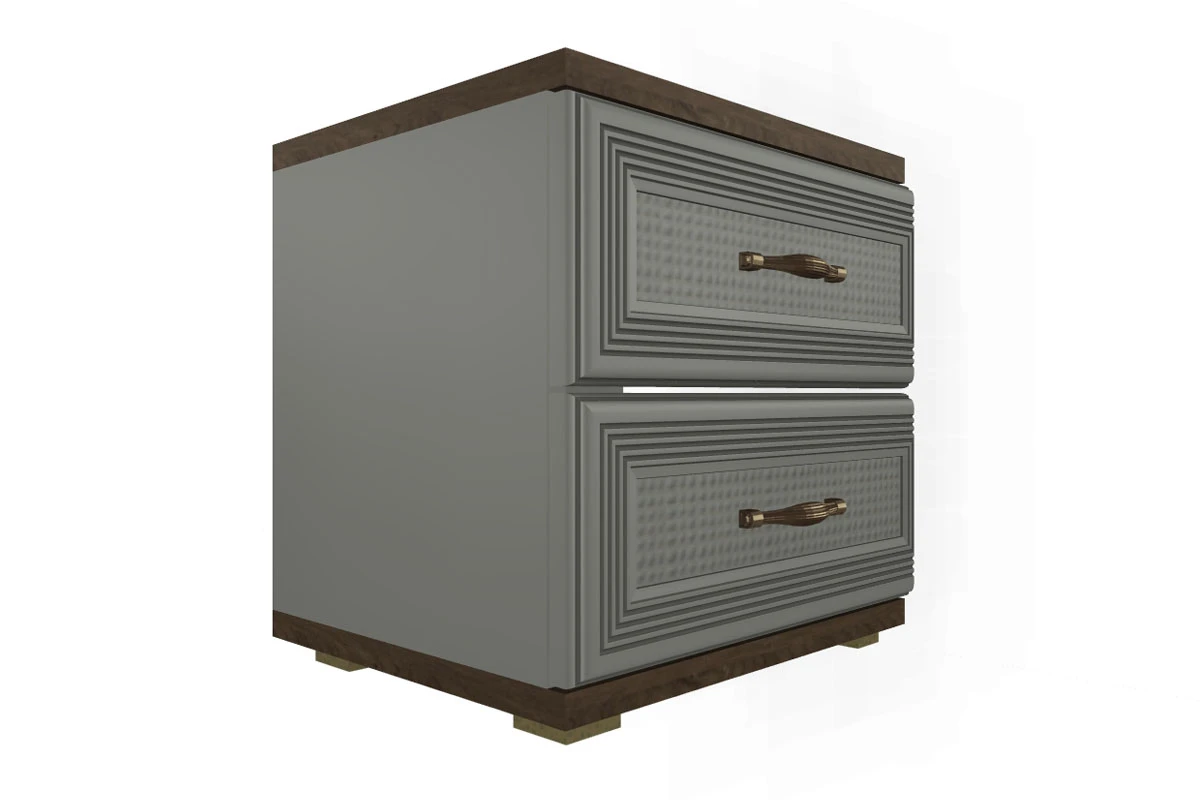 Готовый комплект для спальни СК-1020-ГТ-СО-В (Гикори Джексон Темный/Серый Оникс/Велюр) - купить в Озерце