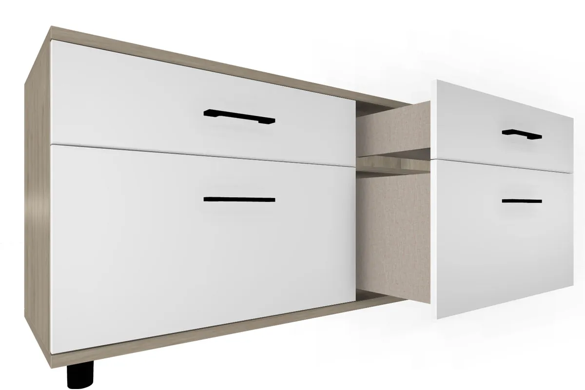 Тумба ТБ-5030-ГС-БГ (Гикори Джексон Светлый/Белый Бриллиант Глянцевый) — Мебель-центр Озерцо