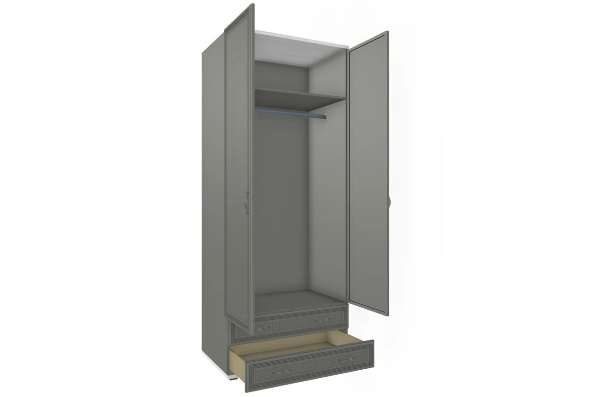 Шкаф для одежды и белья ШК-1005-СЯ-СО (Снежный Ясень/Серый Оникс) в мебель-центре Озерцо