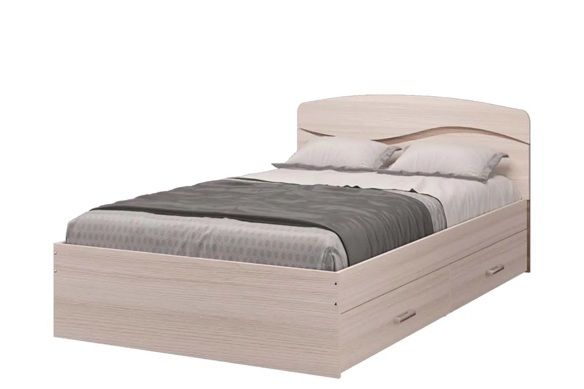 Кровать Валенсия без ящиков 140х200 (Ясень Светлый/Ясень Темный) - купить в Озерце
