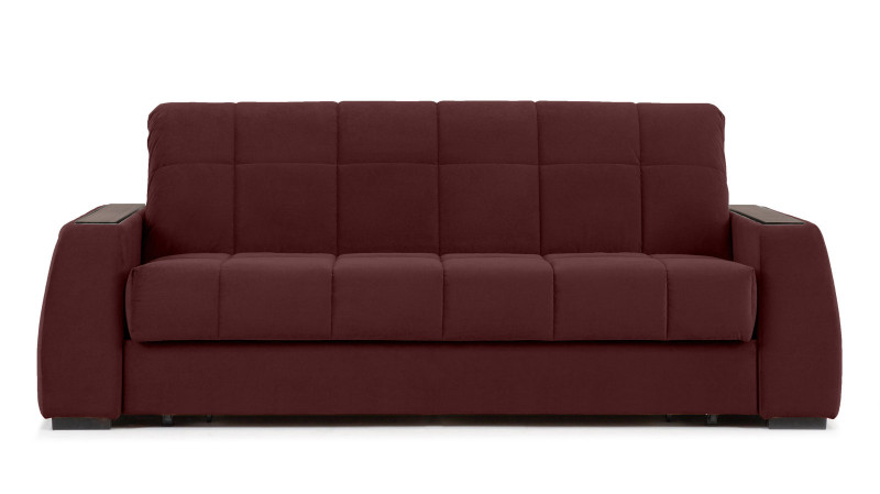 Диван - кровать Domo Pro с полками цвета венге, стежка квадрат, ткань Sky Velvet 32 160x216 — в мебель-центре Озерцо