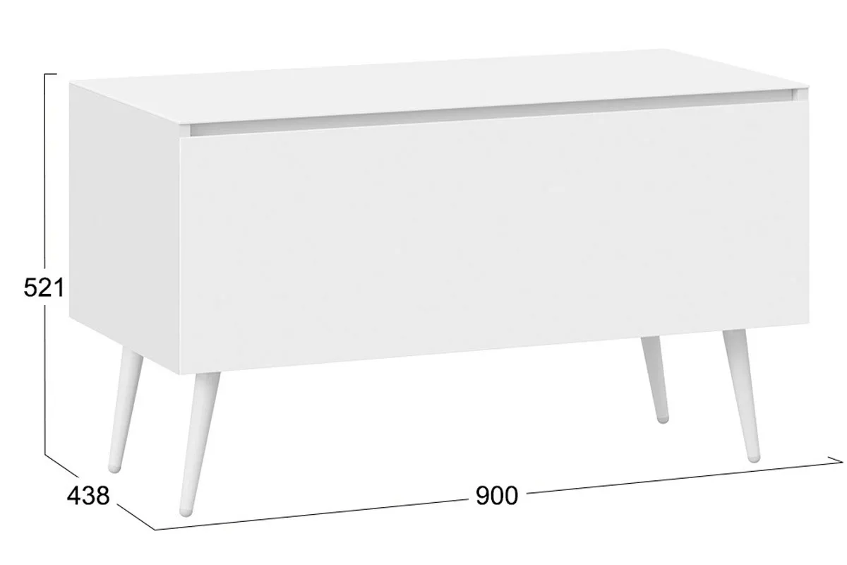 Тумба для теле-и радиоаппаратуры Глосс СМ-319.03.012 с опорами (Белый глянец/Стекло Белый глянец) — Мебель-центр Озерцо