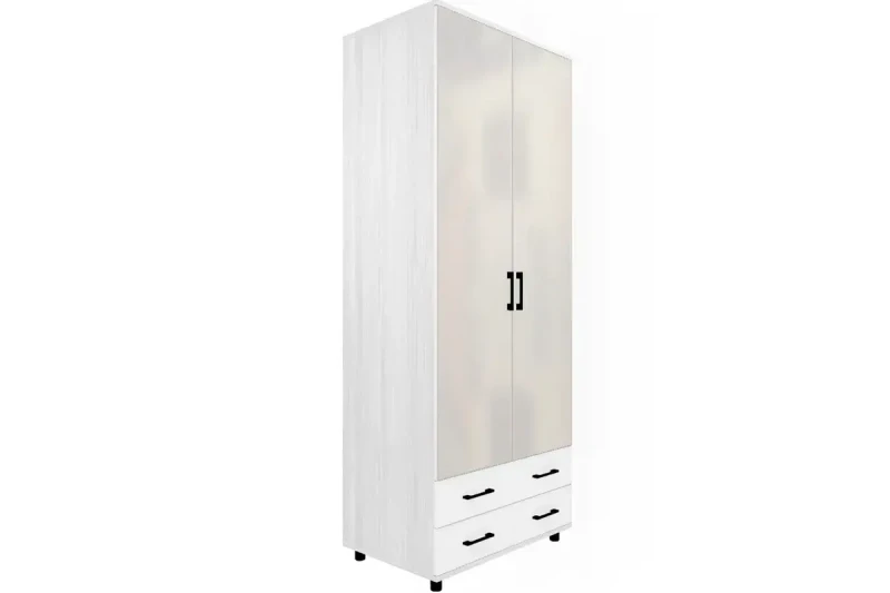 Шкаф для одежды и белья ШК-5007-СЯ-БГ (Снежный Ясень/Белый Бриллиант Глянцевый) в мебель-центре Озерцо