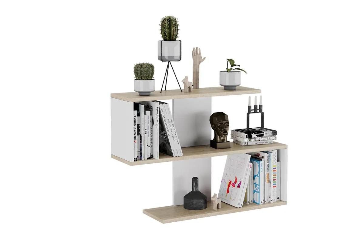 Полка настенная Diamond (Дуб Сонома/Белый) — Мебель-центр Озерцо