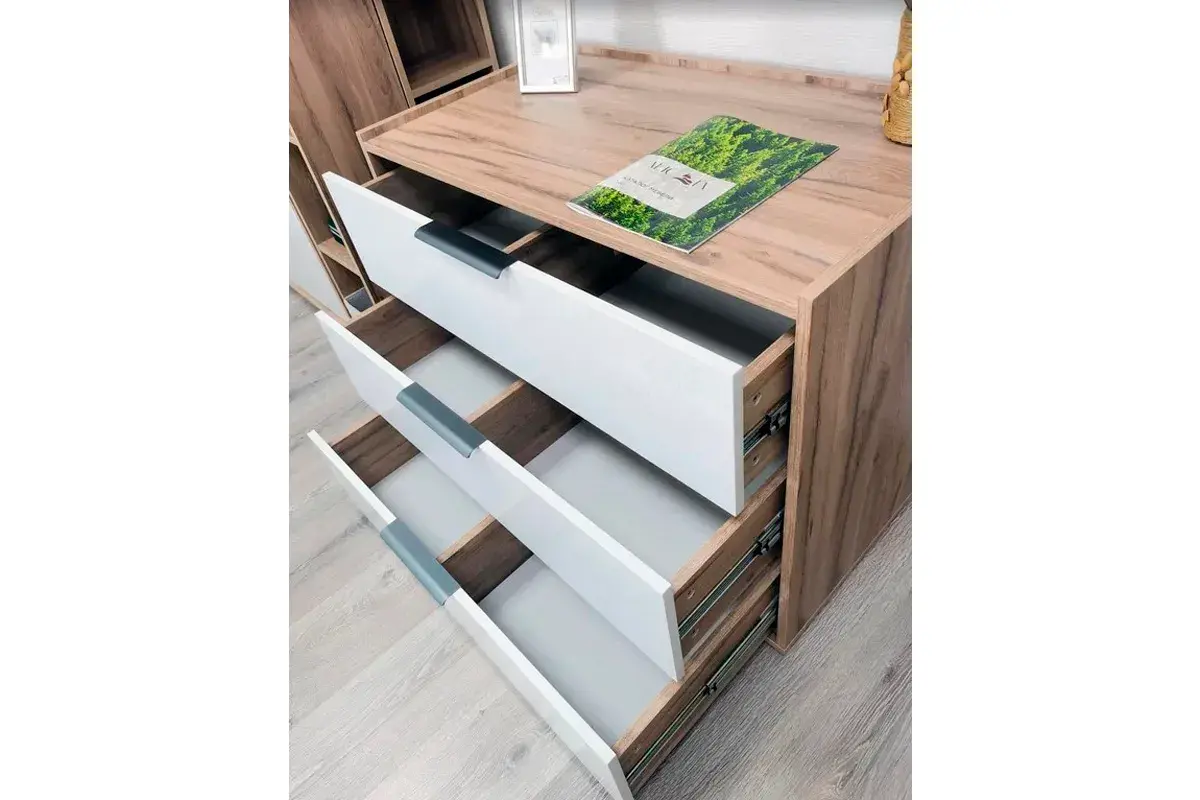 Комод Николь мод.3 (Белый/Дуб Альпийский) — Мебель-центр Озерцо