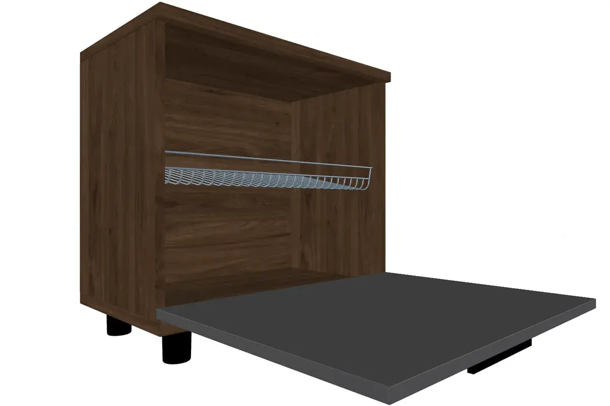 Тумба ТБ-5042-ГТ-АМ (Гикори Джексон Темный/Антрацит Матовый) — Мебель-центр Озерцо