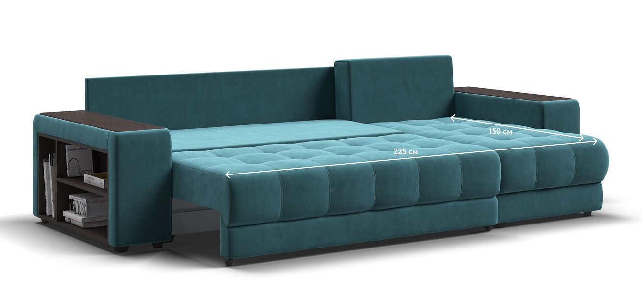 Угловой диван BOSS 3.0 XL велюр Monolit зеленый — купить в Озерце