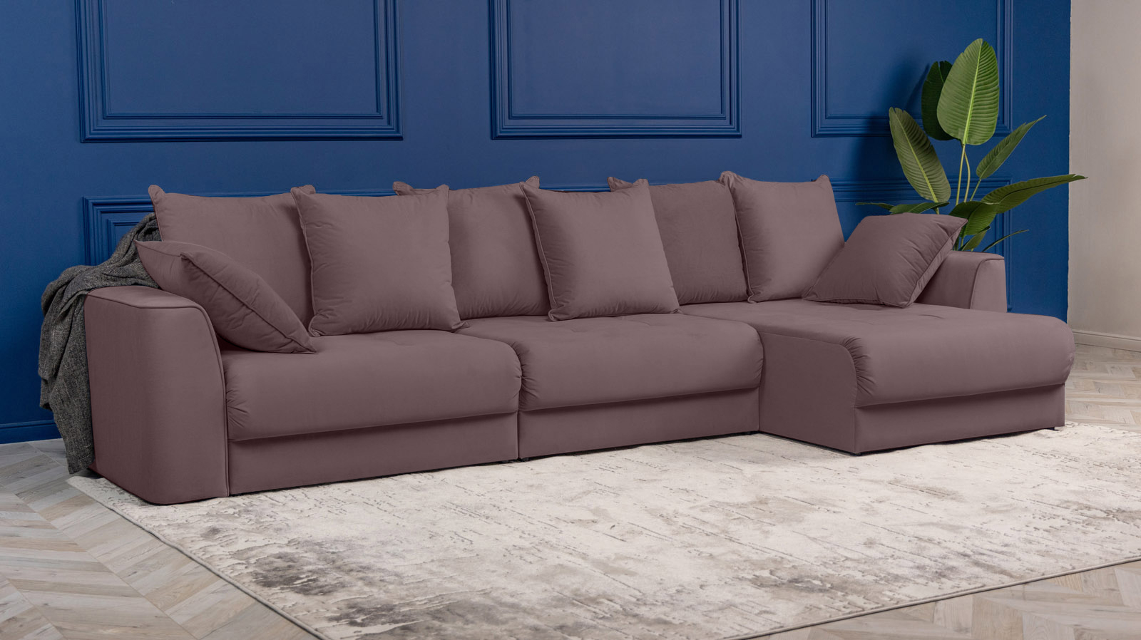 Диван угловой Monako New, Тк. Casanova Lilac 156x356 — купить в Озерце