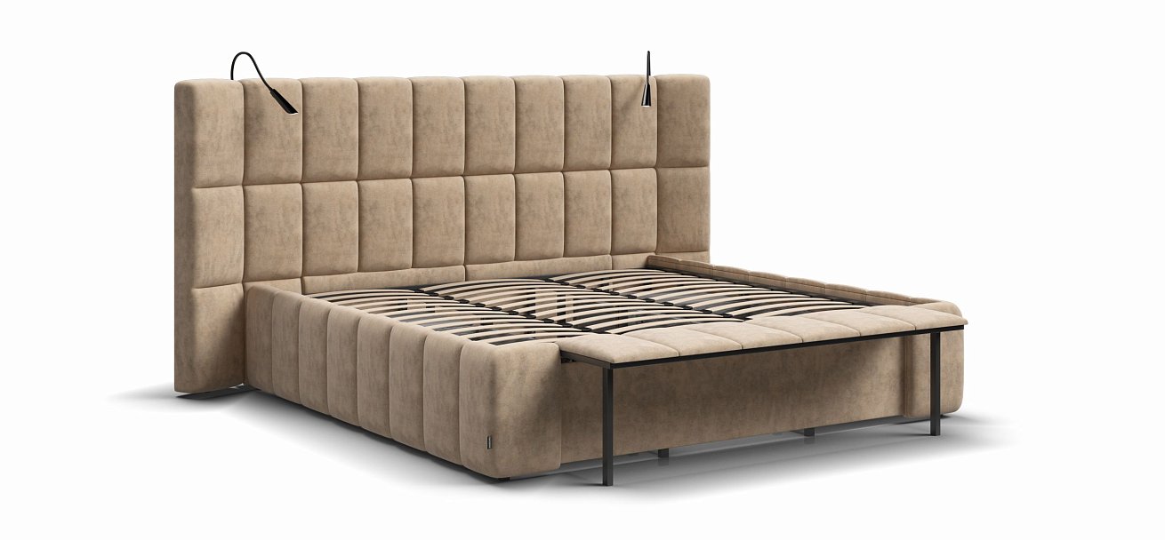 Босс ХО Кровать 180*200 Велюр Роял шампань - купить в Озерце