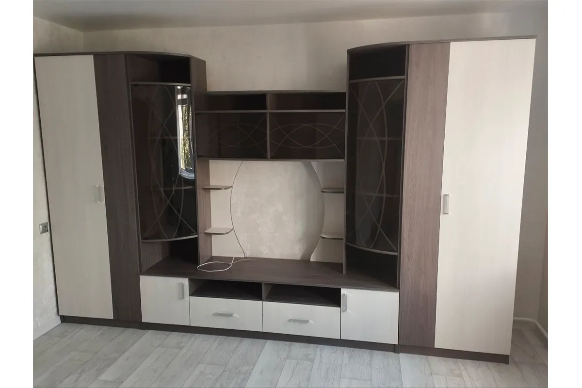 Гостиная ЦРК.ПЛР.01 Палермо-1 (Анкор темный/Анкор белый) — Мебель-центр Озерцо