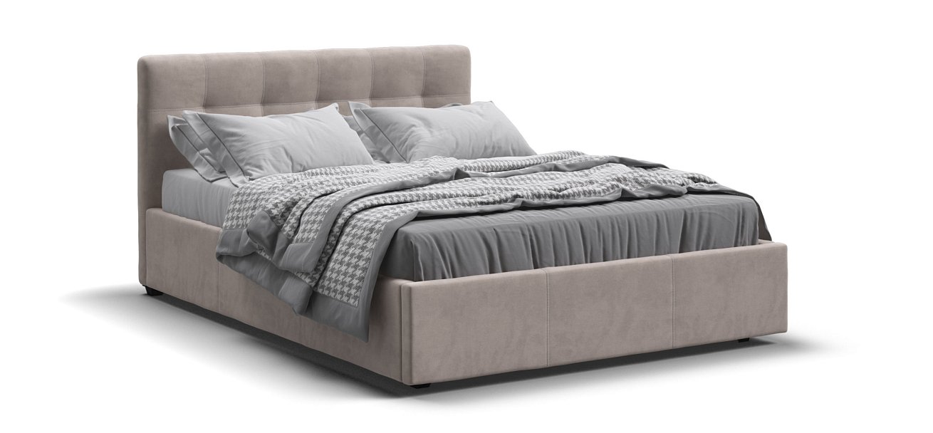 Кровать Белла 140*200 с ПМ велюр Monolit латте - купить в Озерце
