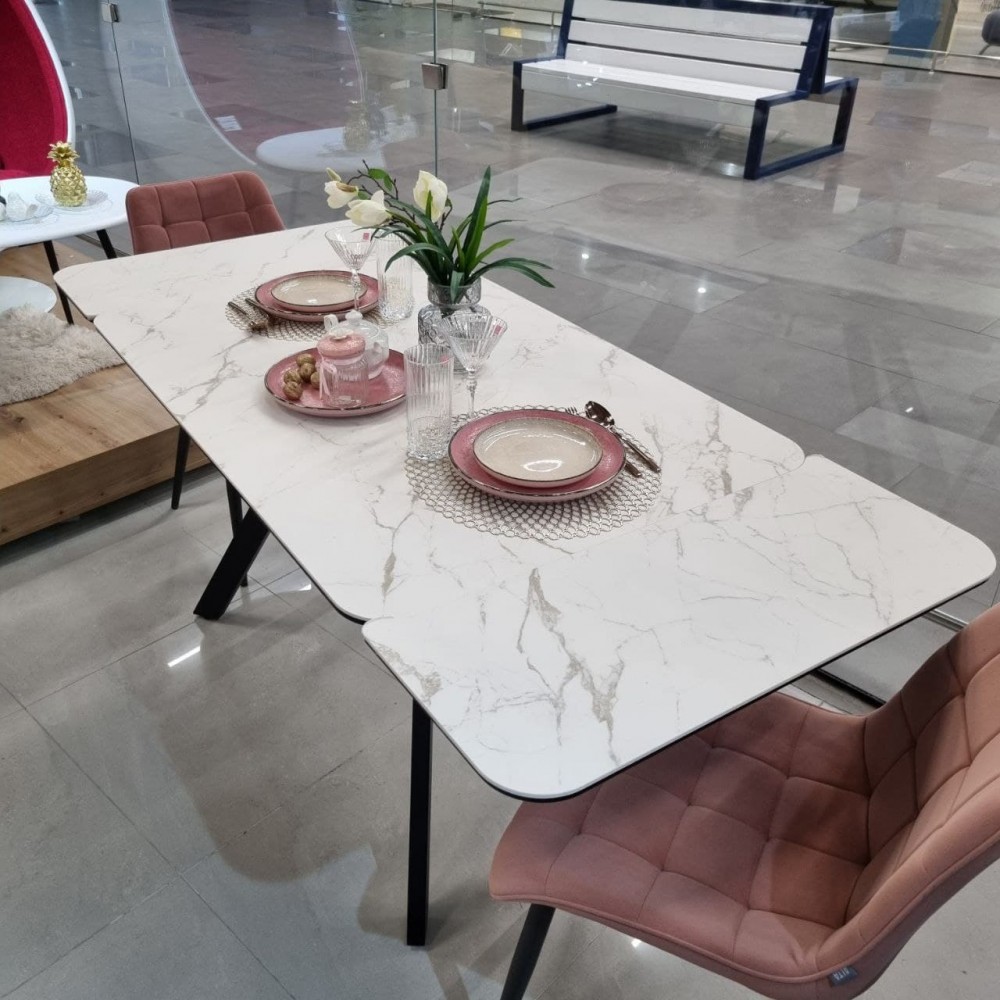 Стол LEON керамика Calacata Vaglioro - купить в Озерце