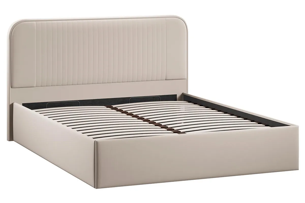 Кровать Тиффани c подъемным механизмом Тип 1 и заглушиной 140х200 (Велюр / Confetti Cream) - купить в Озерце