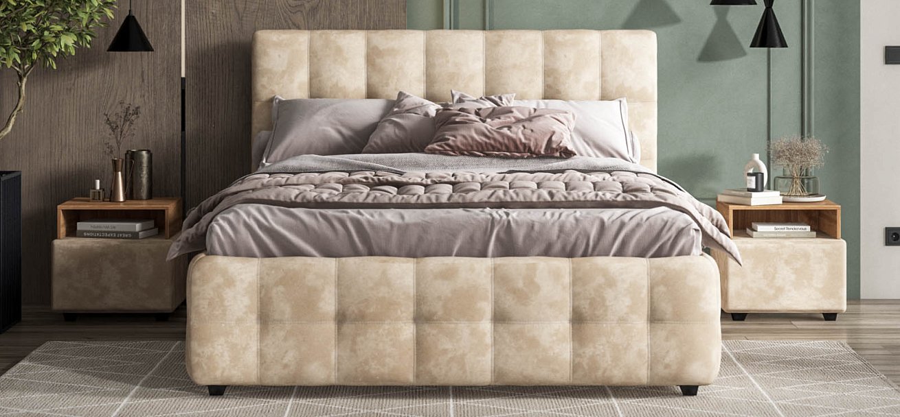 Тумба BOSS Alkantara пепел, Орех Селект — Мебель-центр Озерцо