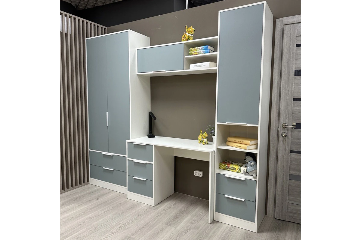 Шкаф для одежды Марли (Белый/Серо-голубой) в мебель-центре Озерцо