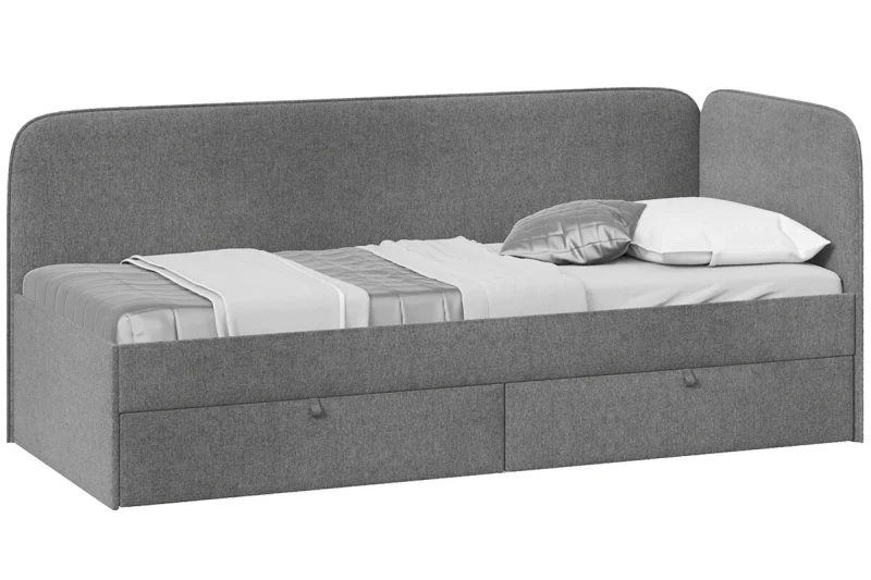 Кровать Молли с мягкой обивкой Тип 1 90х200 (Микровелюр/Scandi Graphite 22) - купить в Озерце