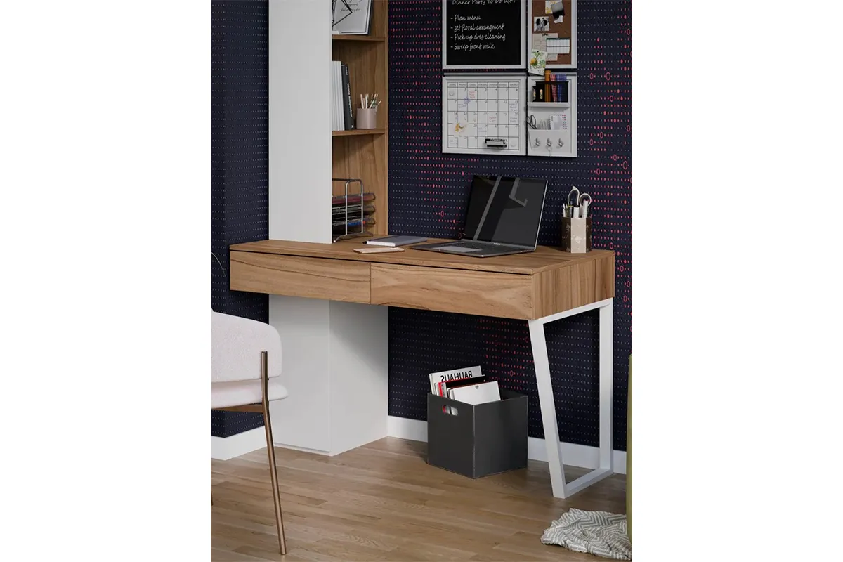 Стол письменный Порто ТД-393.15.02 с ящиками (Белый/Яблоня Беллуно) — Мебель-центр Озерцо