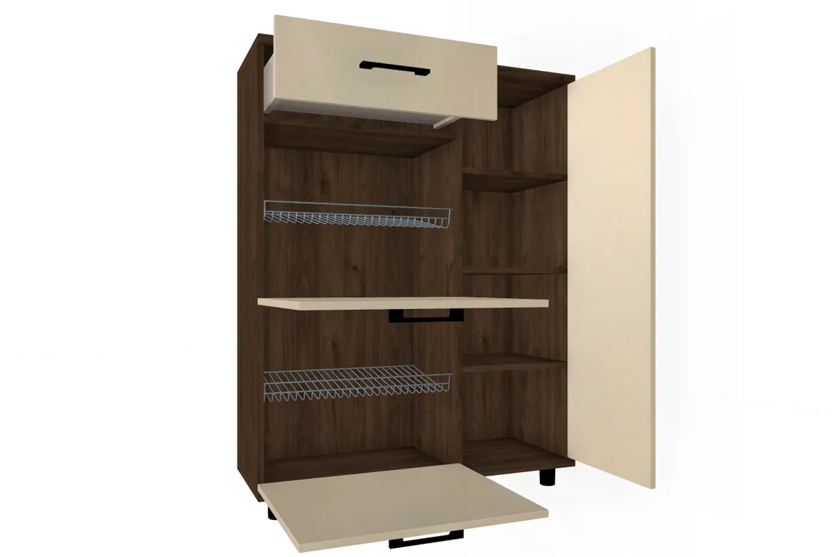 Тумба ТБ-5002-ГТ-КГ (Гикори Джексон Темный/Кашемир Глянцевый) — Мебель-центр Озерцо