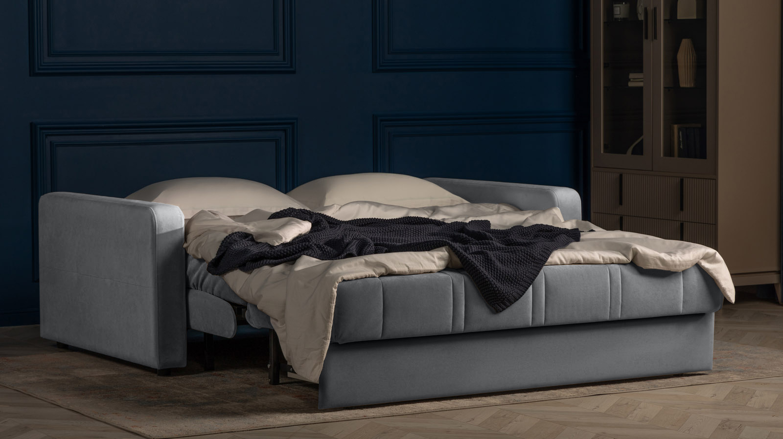 Диван - кровать Domo Pro стежка ромб, ткань Sky Velvet 16 180x216 — в мебель-центре Озерцо