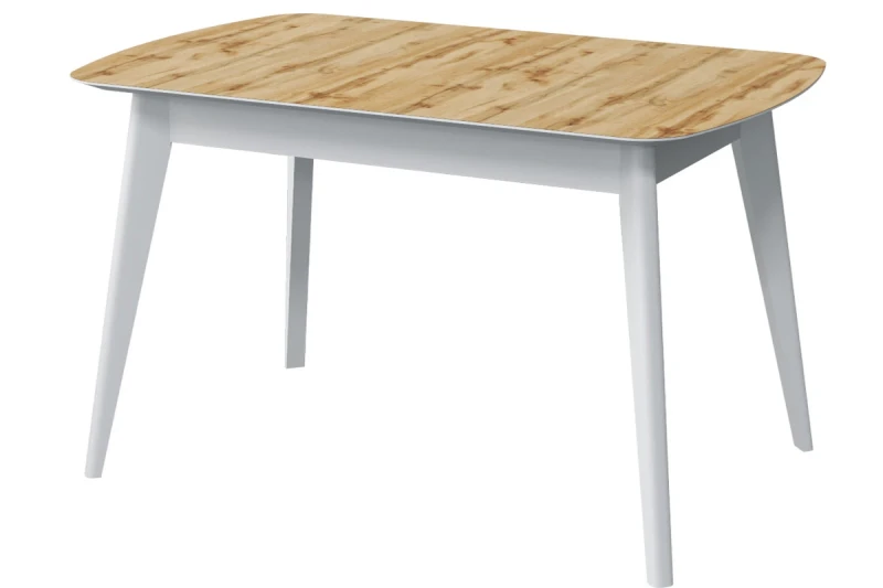 Стол Прайм раздвижной 1400 (Дуб Вотан/ПУ белый) - купить в Озерце