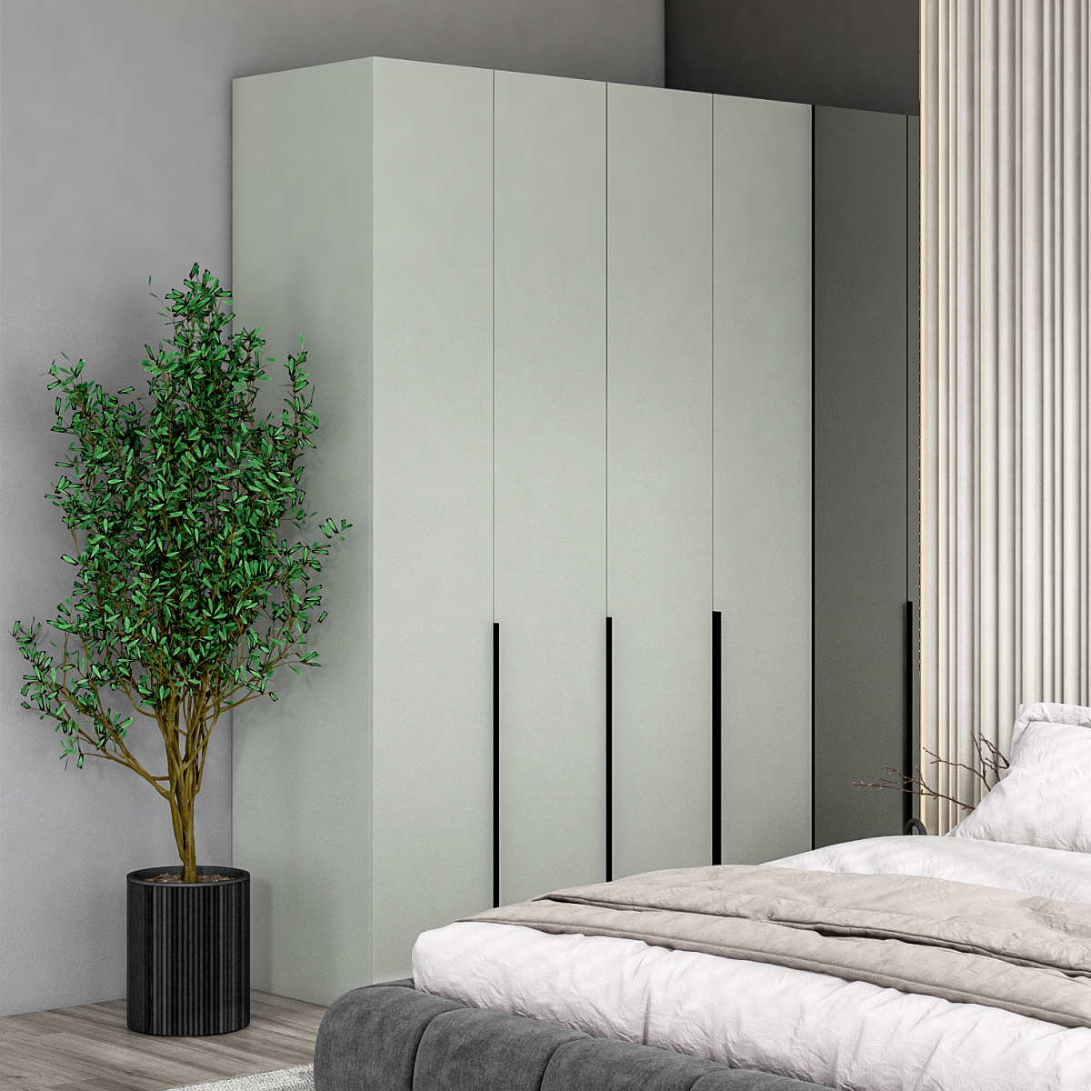 Шкаф BOSS STANDART 180 - 4Д Шиншилла серая в мебель-центре Озерцо