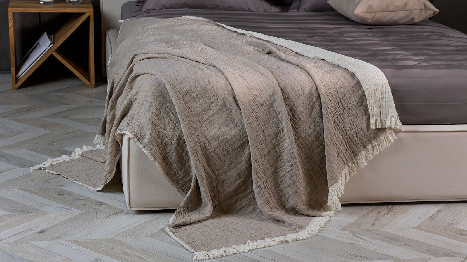 Плед муслиновый All Natural, цвет: кофе 145x175 в мебель-центре Озерцо