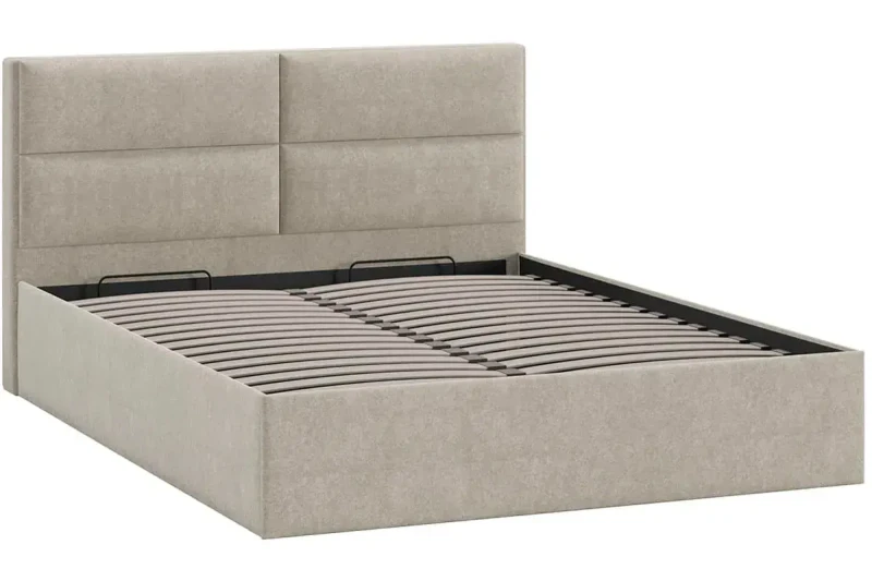 Кровать универсальная Глосс Тип 1 160х200 с ПМ без заглушины (Микровелюр/Jercy Cream) - купить в Озерце